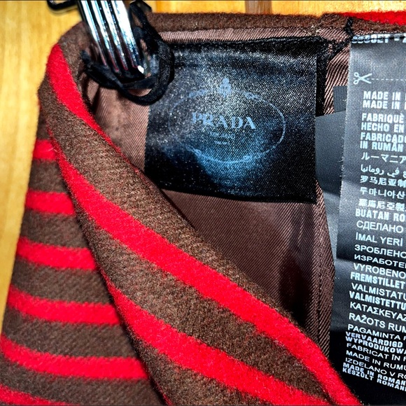 Brown and Red Prada Mini Skirt - Picture 2 of 7
